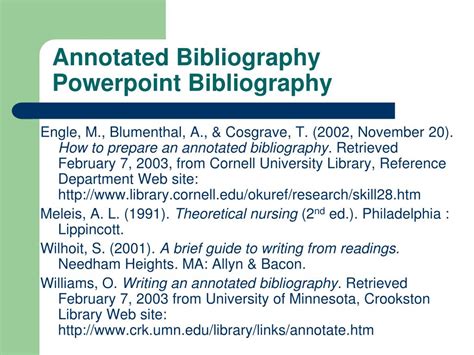 annotated bibliography powerpoint